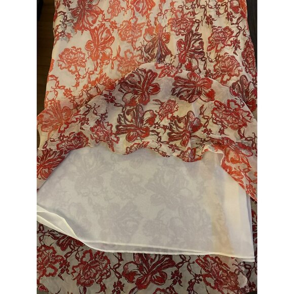 Sundance Floral Maxi Dress 100% Silk Overlay & Polyester Lining  Size 16 - Picture 6 of 8